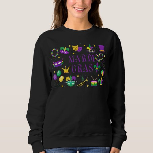 Mardi Gras Colorful Festive Unique Design Sweatshirt