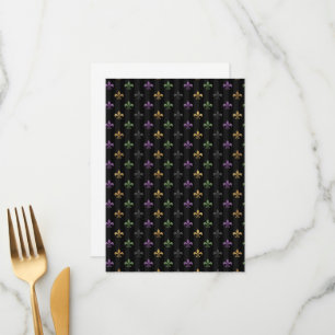 Mardi Gras Colorful Fleur De Lis Dark Vertical Menu