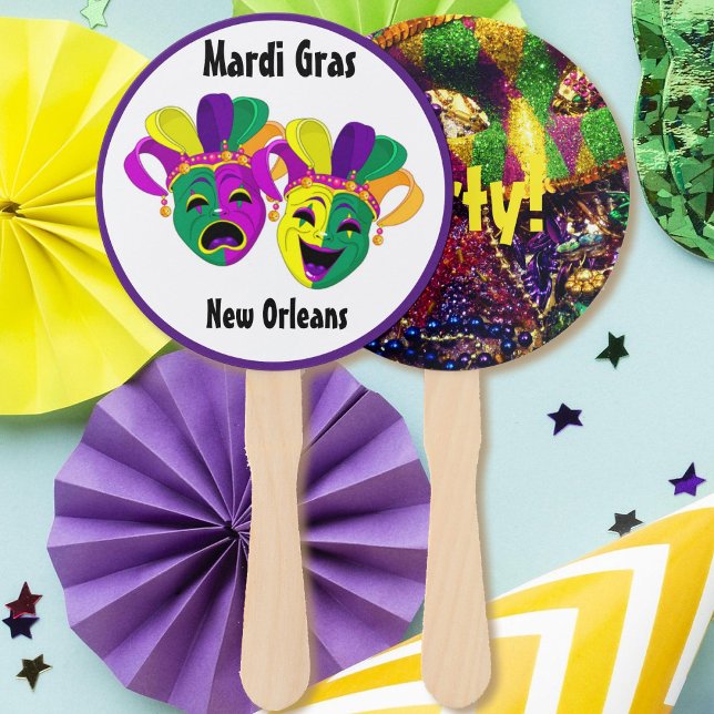 Mardi Gras Colorful  Party Favor Hand Fan (Creator Uploaded)