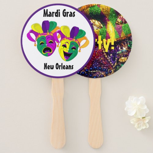 Mardi Gras Colorful  Party Favor Hand Fan