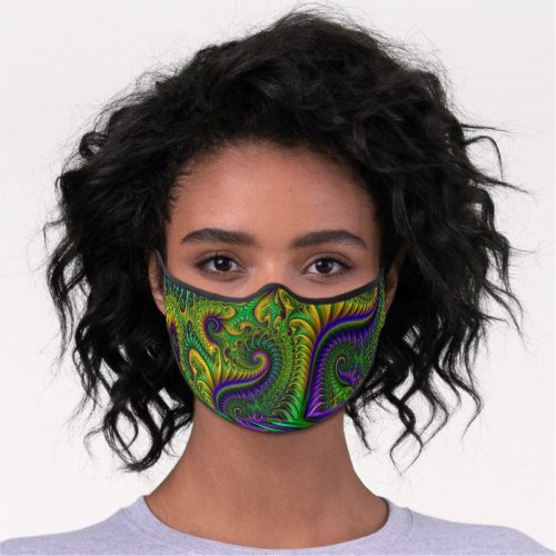 Mardi Gras Colorful Pretty Abstract Design Premium Face Mask