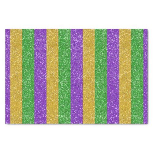Mardi Gras Colors Glitter Stripe Bling Tissue Paper