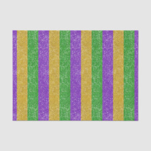 Mardi Gras Colors Glitter Stripe Bling Tissue Paper