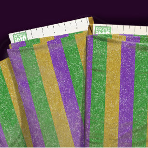 Mardi Gras Colors Horizontal Stripe Fabric