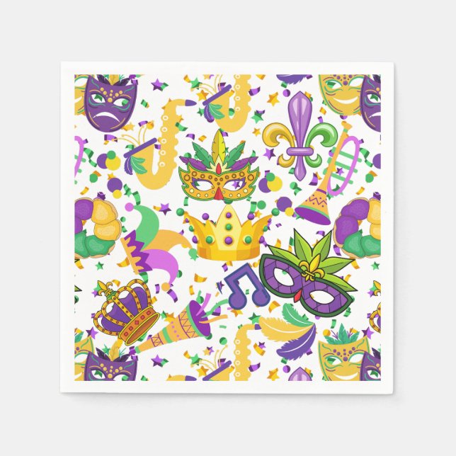 Mardi gras colors napkins (Front)