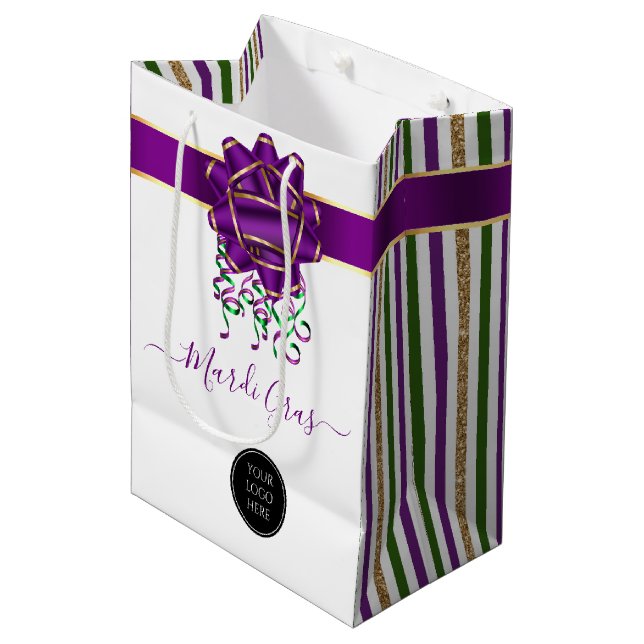 Mardi Gras Company Logo Medium Gift Bag (Front Angled)