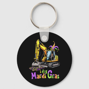 Mardi Gras Construction Truck Cute Vehicle Boys Ki Keychain