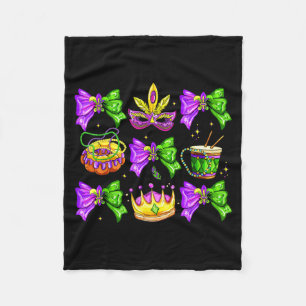 Mardi gras coquette bow carnival new orleans trip fleece blanket