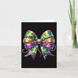 Mardi Gras Coquette Bow Fat Tuesday New Orleans Fu Card