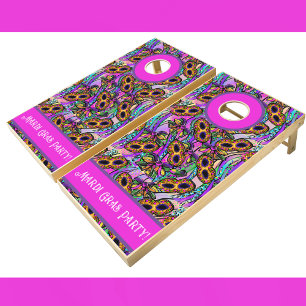 Mardi Gras Cornhole Set