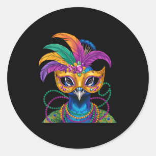 Mardi Gras Costume Carnival New Orleans Classic Round Sticker