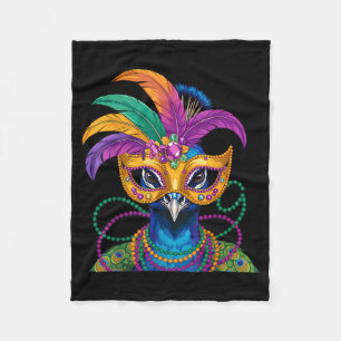 Mardi Gras Costume Carnival New Orleans Fleece Blanket