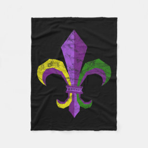 Mardi Gras Costume Clothing - Vintage Fleur De Lis Fleece Blanket