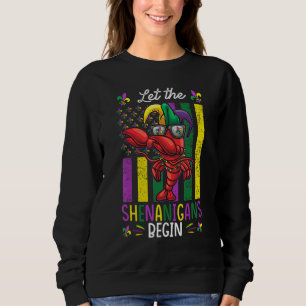 Mardi Gras Costume Dab Crawfish Shenanigans Kids T Sweatshirt