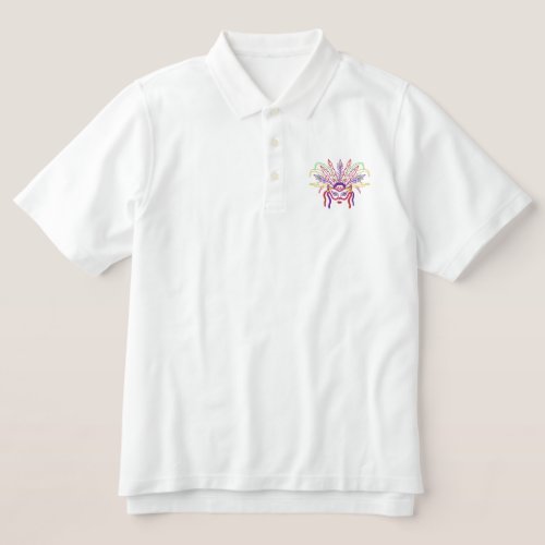 Mardi Gras Costume Embroidered Polo Shirt