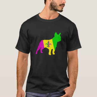 Mardi Gras Costume French Bulldog Dog Funny Party T-Shirt