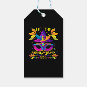 Mardi Gras Costume Let The Shenanigans Begin Mask Gift Tags