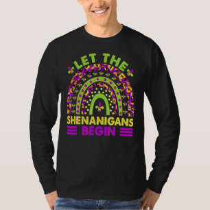 Mardi Gras Costume Let The Shenanigans Begin Mask T-Shirt