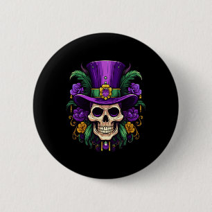 Mardi Gras Costume Sugar Skull Carnival Party Men Button