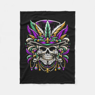 Mardi Gras Costume Sugar Skull Carnival Party Men Fleece Blanket