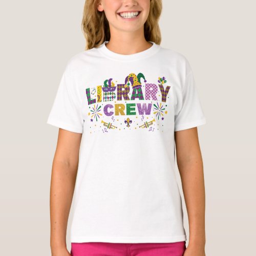 Mardi Gras Costumes Library Squad Teacher Student T_Shirt