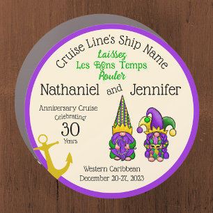 Mardi Gras Couple Anniversary Cruise Door Magnet