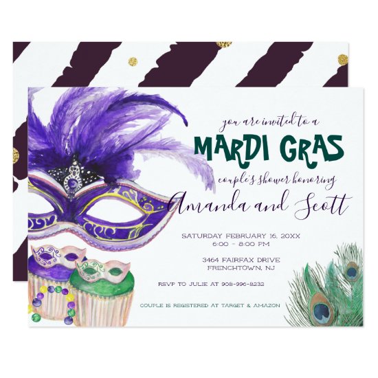 Mardi Gras Couple's Shower Invitation