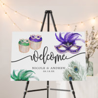 Mardi Gras Couple's Shower Welcome Sign