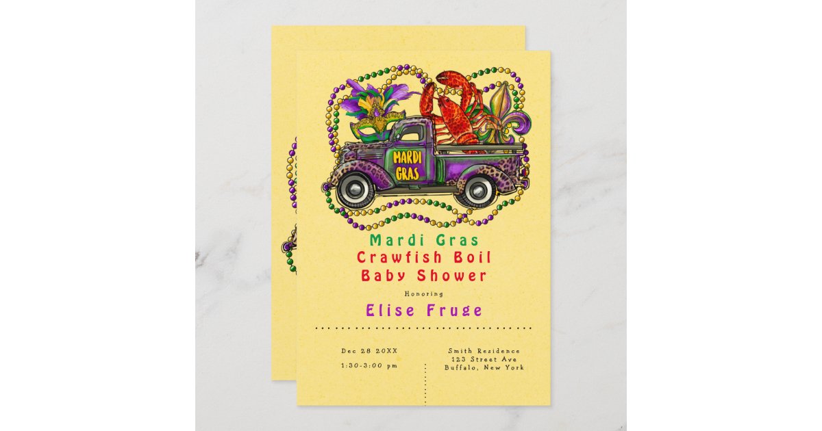 Crawfish Couples Baby Shower Invitation