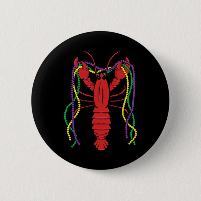 Mardi Gras Crawfish Costume Carnival Crayfish Cele Button (Front)