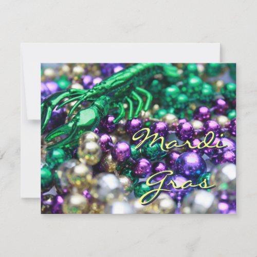 Mardi Gras Crawfish Custom Party Card Invitations