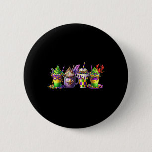 Mardi Gras Crawfish Fat Tuesday Mardi Coffee Lover Button