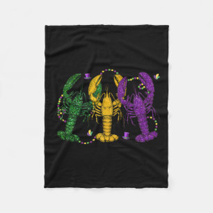 Mardi Gras Crawfish Funny Retro Parade Costume Adu Fleece Blanket