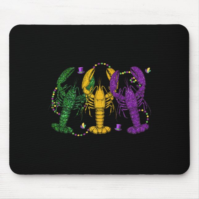 Mardi Gras Crawfish Funny Retro Parade Costume Adu Mouse Pad (Front)