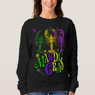 Mardi Gras Crawfish Jester Beads Mardi Gras Party Sweatshirt