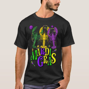 Mardi Gras Crawfish Jester Beads  Mardi Gras Party T-Shirt