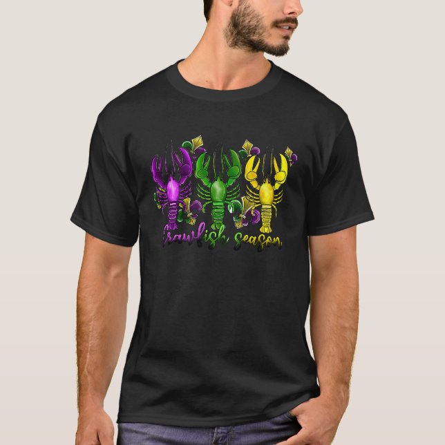 Mardi Gras Crawfish Season Fat Tuesday New Orleans T-Shirt (Front)