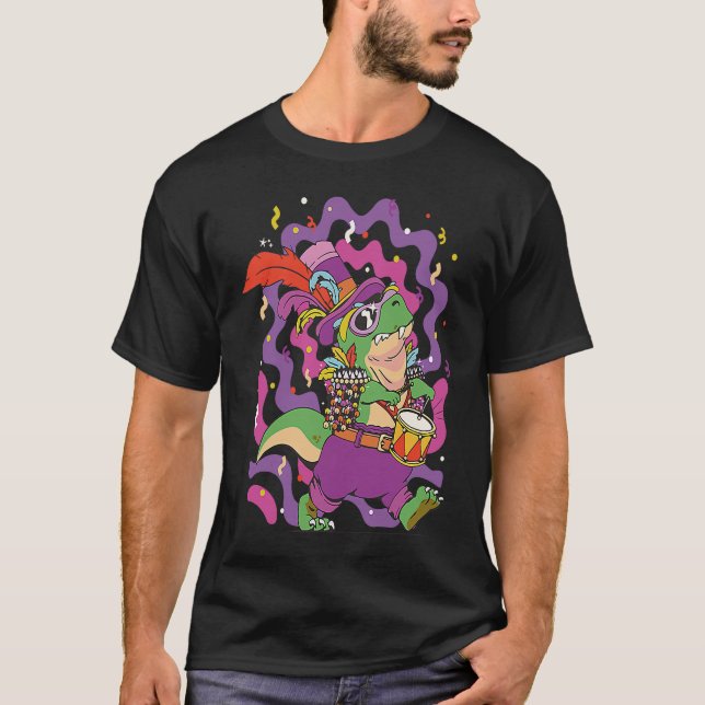 Mardi Gras Crocodile Carnival Fat Tuesday New Orle T-Shirt (Front)
