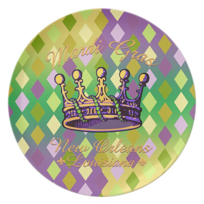 Mardi Gras Crown apparel and gifts Dinner Plate