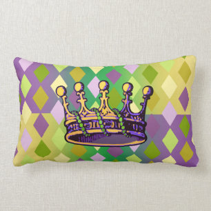Mardi Gras Crown apparel and gifts Lumbar Pillow