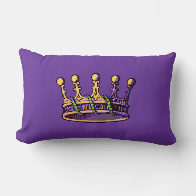 Mardi Gras Crown apparel and gifts Lumbar Pillow (Front)