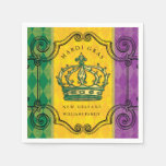 Mardi Gras Crown Family Name Napkins