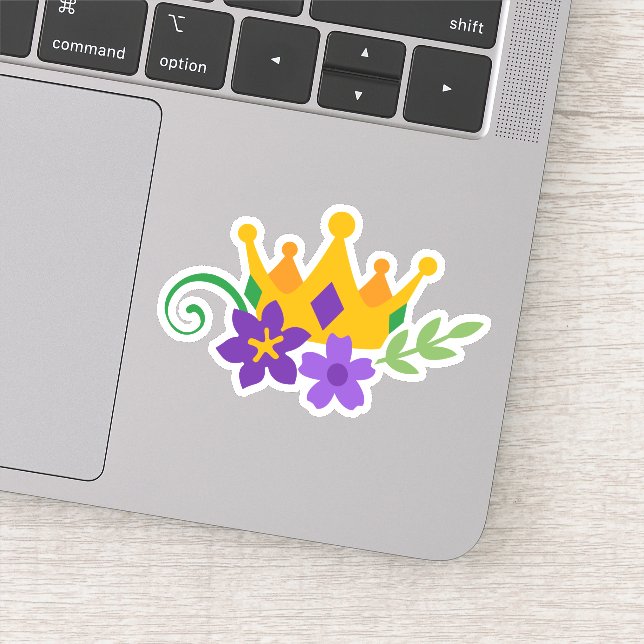 Mardi Gras Crown Fat Tuesday Die Cut Sticker (Detail)