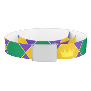Mardi Gras Crown Pattern Belt