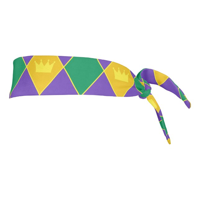 Mardi Gras Crown Pattern Tie Headband (Rotate 90)