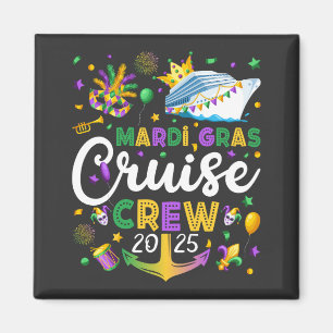 Mardi Gras Cruise Crew 2025 Matching Square Magnet