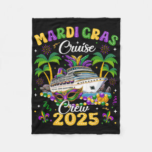 Mardi Gras Cruise Crew 2025 Trip New Orleans Famil Fleece Blanket
