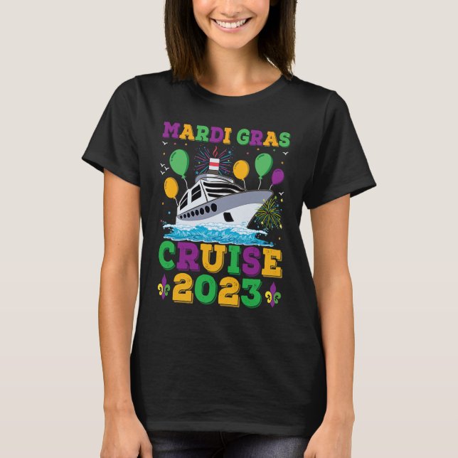 Mardi Gras Cruise Ship Birthday Party Cruise Squad T-Shirt (Front)