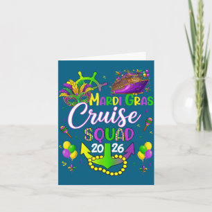 Mardi Gras Cruise Ship Family Design Card