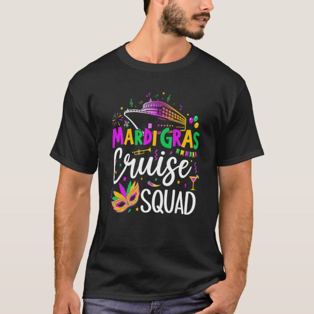 Mardi Gras Cruise Squad 2023 Matching Group Family T-Shirt (Front)